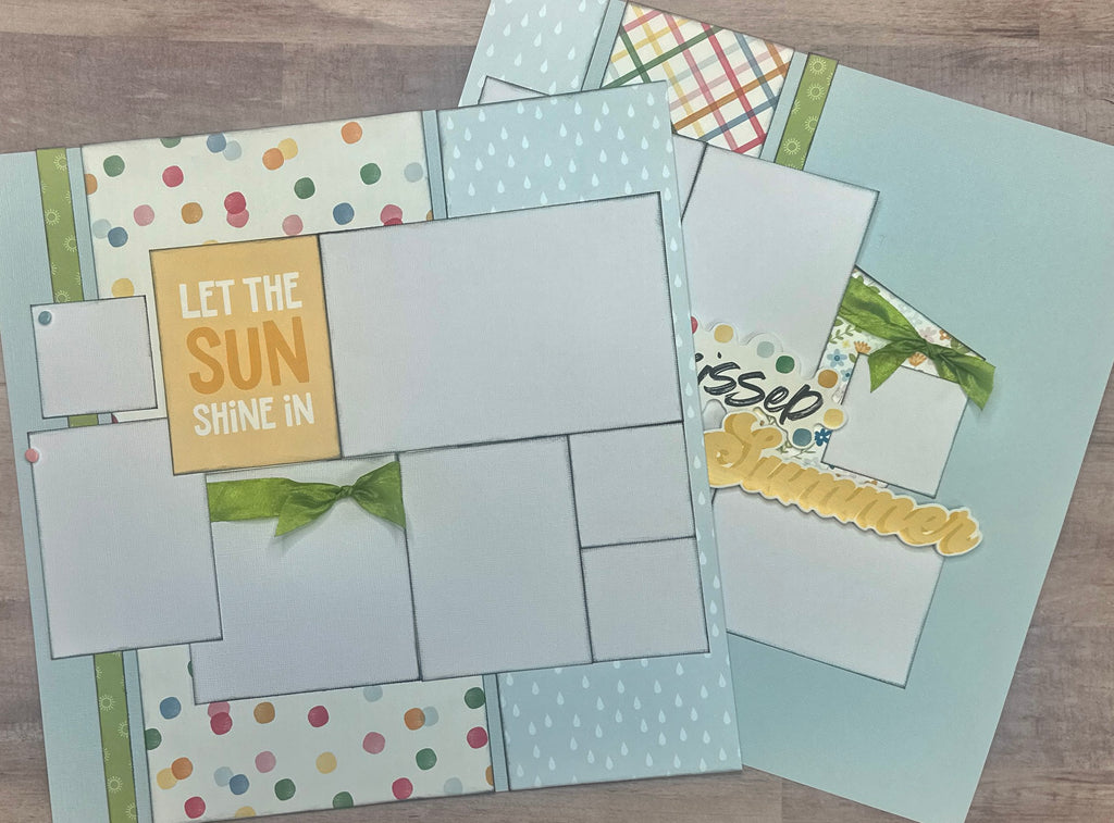 Sunkissed Summer - Let The Sun Shine In, Summer themed 2 Page Scrapbooking Layout Kit DIY,  DIY Summer scrapbook, Echo Park - You Are My Sunshine