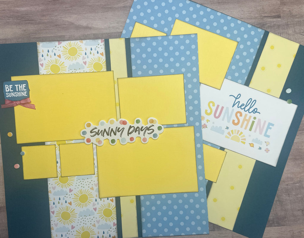 Be The Sunshine - Sunny Days, Summer themed 2 Page Scrapbooking Layout Kit DIY,  DIY Summer scrapbook, Echo Park - You Are My Sunshine