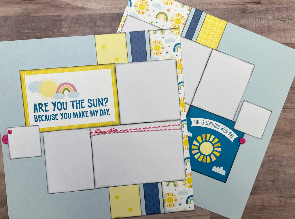 Life Is Beautiful With You, Summer themed 2 Page Scrapbooking Layout Kit DIY,  DIY Summer scrapbook, Echo Park - You Are My Sunshine