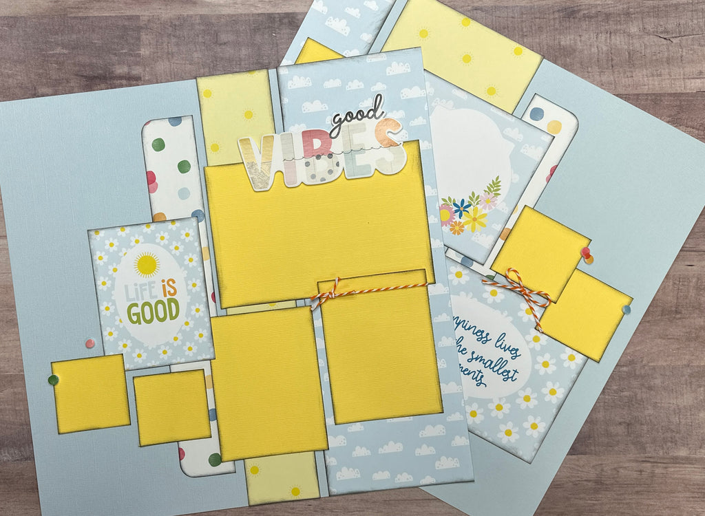 Happiness Lives Inside The Smallest Moments, Summer themed 2 Page Scrapbooking Layout Kit DIY,  DIY Summer scrapbook, Echo Park - You Are My Sunshine