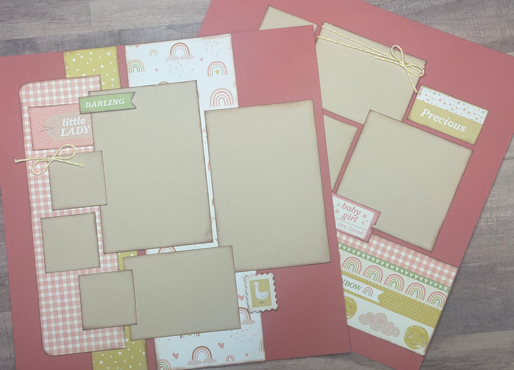 Baby Girl You Are So Loved, Baby Girl Themed 2 page Scrapbooking Layout Kit, baby craft kit, baby diy craft, baby girl