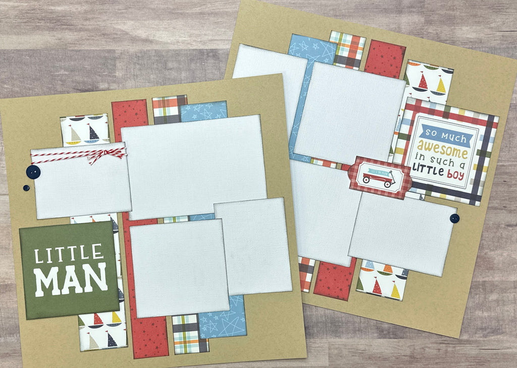 Little Man -  So Much Awesome..., Little Boy Scrapbooking Kit,  2 page DIY Scrapbooking Layout