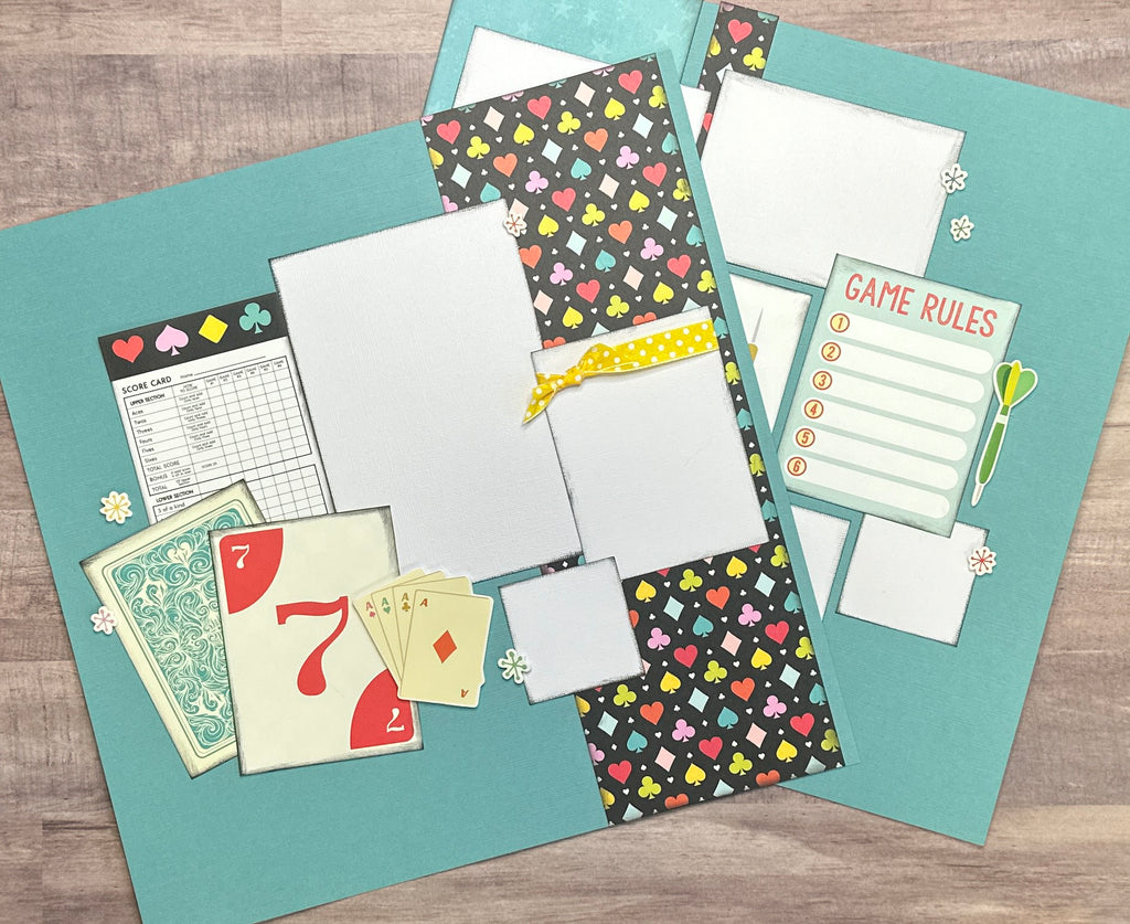 Game Rules, Game Themed DIY Scrapbook Kit, 2 page Scrapbooking layout kit, Simple Stories Game Night