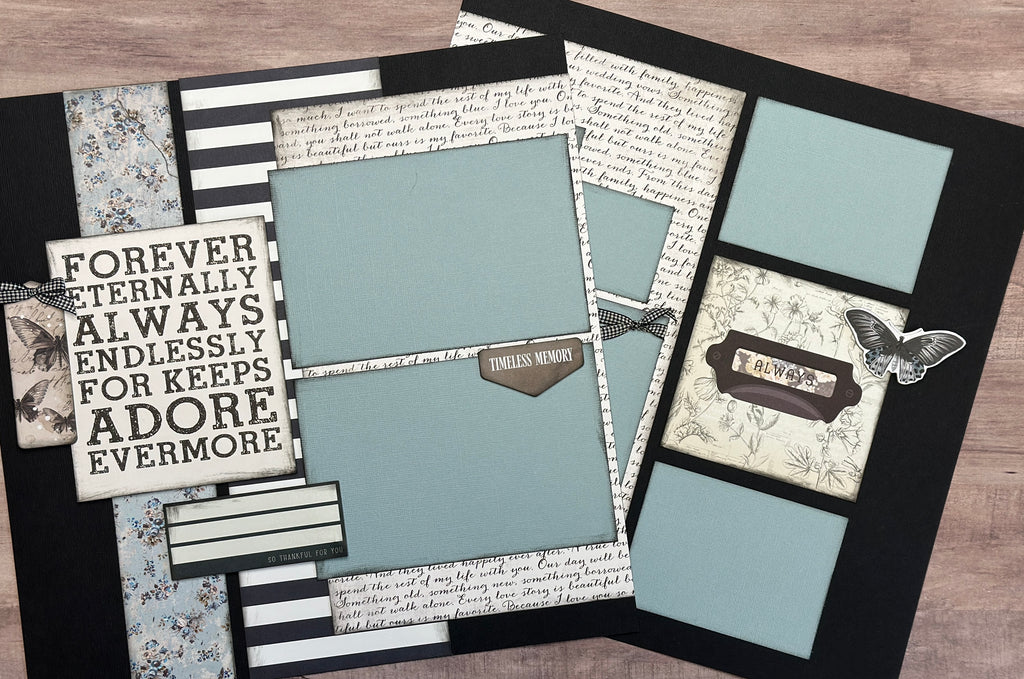 Always - Forever Eternally..., Love/Wedding themed DIY 2 Page Scrapbooking Layout Kit, Wedding / Love