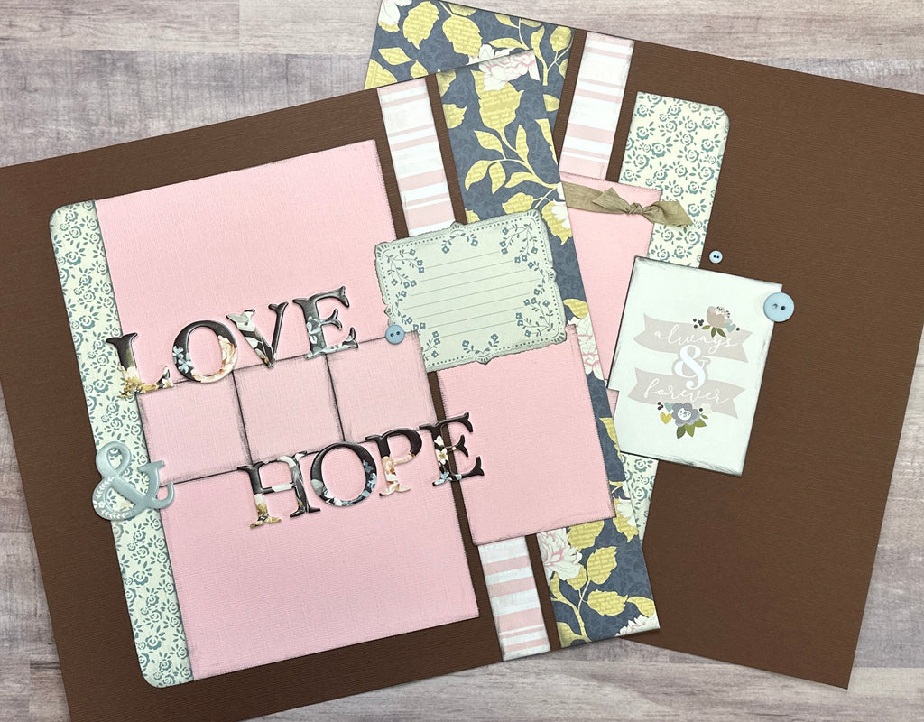 Love And Hope, Love/Wedding themed DIY 2 Page Scrapbooking Layout Kit, Wedding / Love