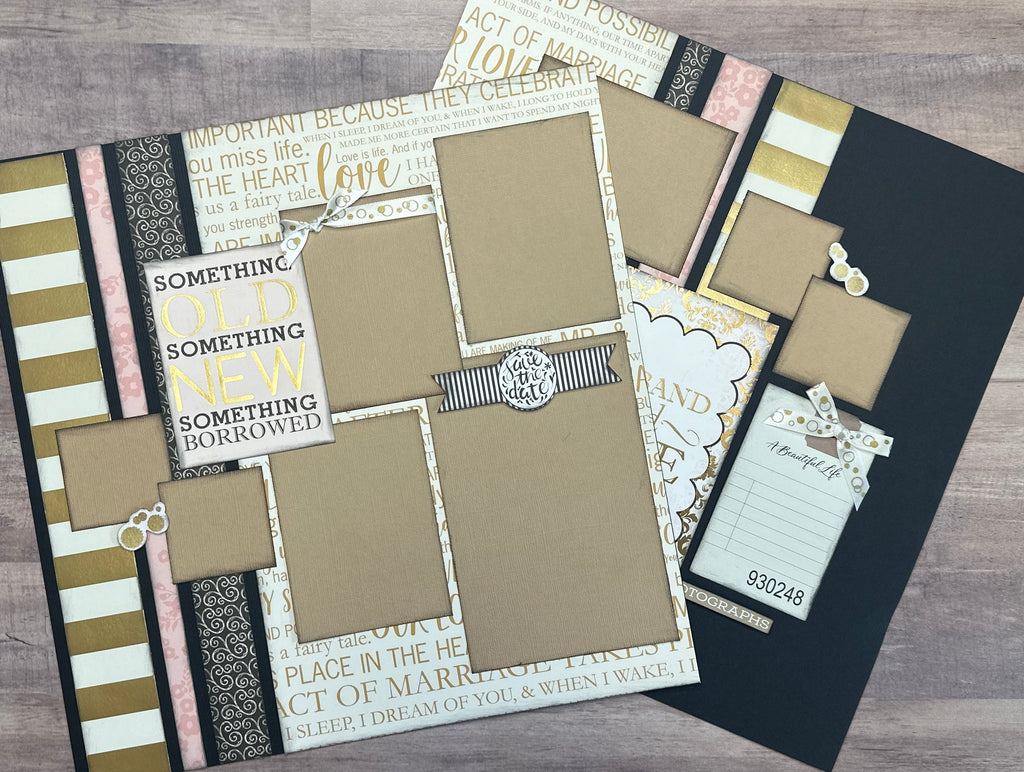 Something Old Something New, Love/Wedding themed DIY 2 Page Scrapbooking Layout Kit, Wedding / Love