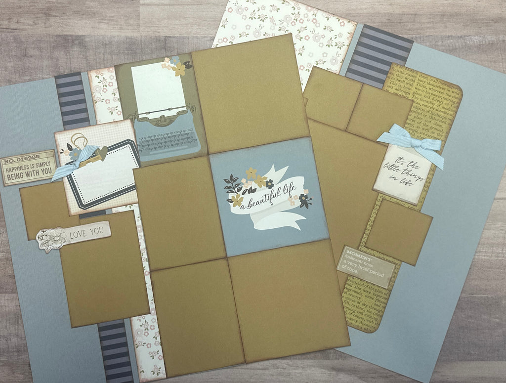 Happiness Is Simply Being With You, Love/Wedding themed DIY 2 Page Scrapbooking Layout Kit, Wedding / Love