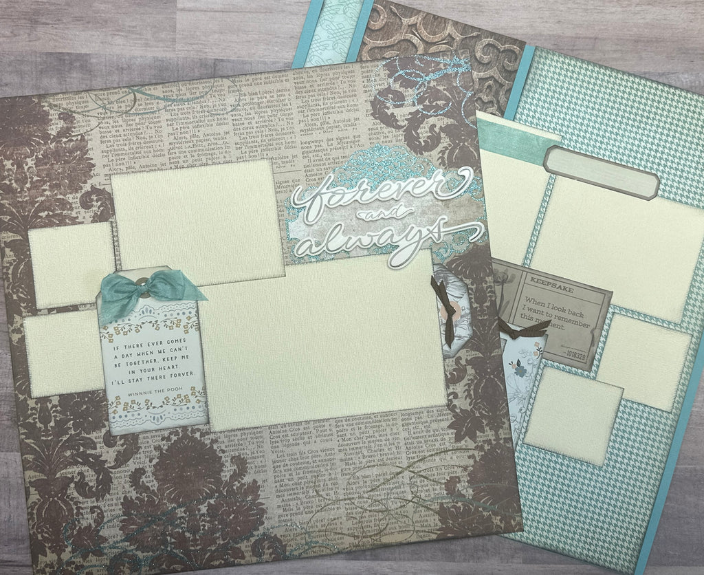 Forever And Always, Love/Wedding themed DIY 2 Page Scrapbooking Layout Kit, Wedding / Love
