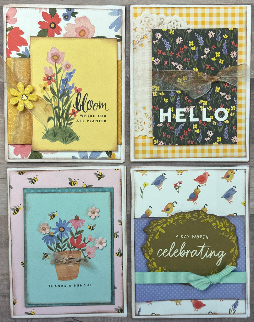 Thanks A Bunch - Oh Happy Day, General Card Making Set, 4 pack DIY Card Kit general Card