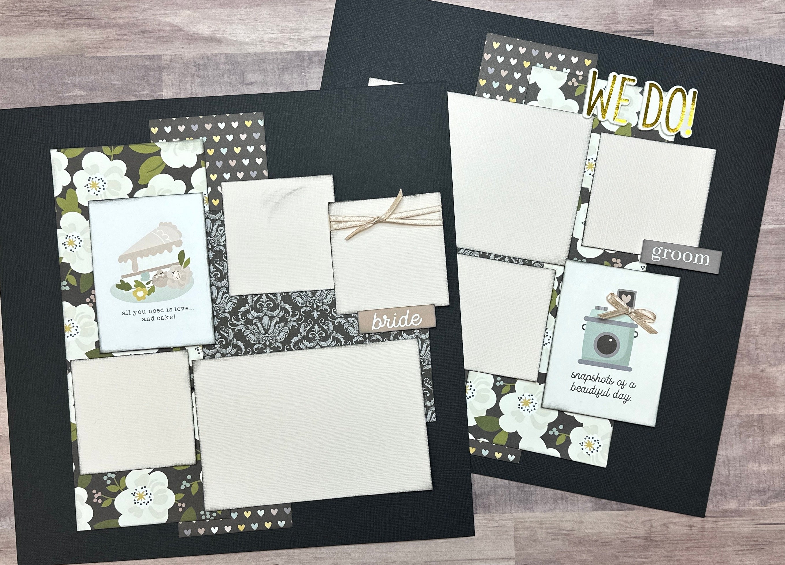 Using Your Scraps to Make a Wedding Scrapbook Layout - P.S. I Love You  Crafts
