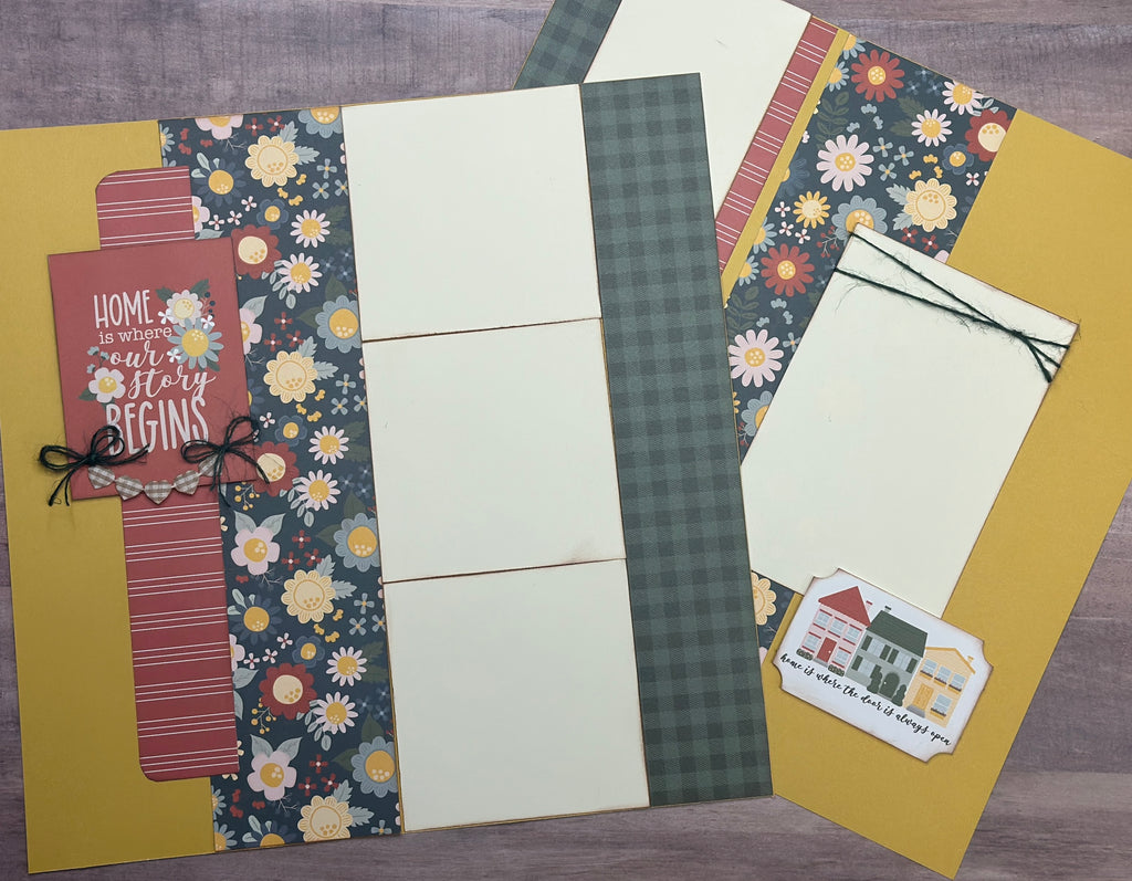Home Is Where The Door Is Always Open, General / Family Themed 2 Page Scrapbooking Layout Kit, general diy scrapbook kit, Echo Park Good To Be Home