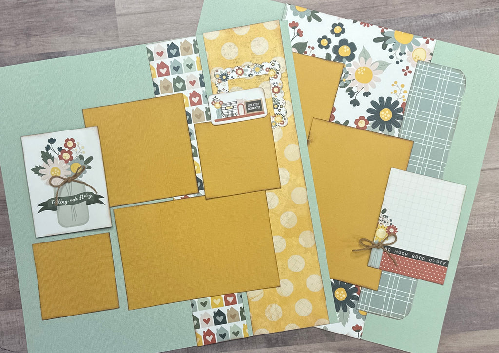 Telling Our Story, General / Family Themed 2 Page Scrapbooking Layout Kit, general diy scrapbook kit, Echo Park Good To Be Home