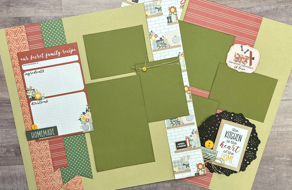 The Secret Ingredient Is Love, General / Family Themed 2 Page Scrapbooking Layout Kit, general diy scrapbook kit, Echo Park Good To Be Home