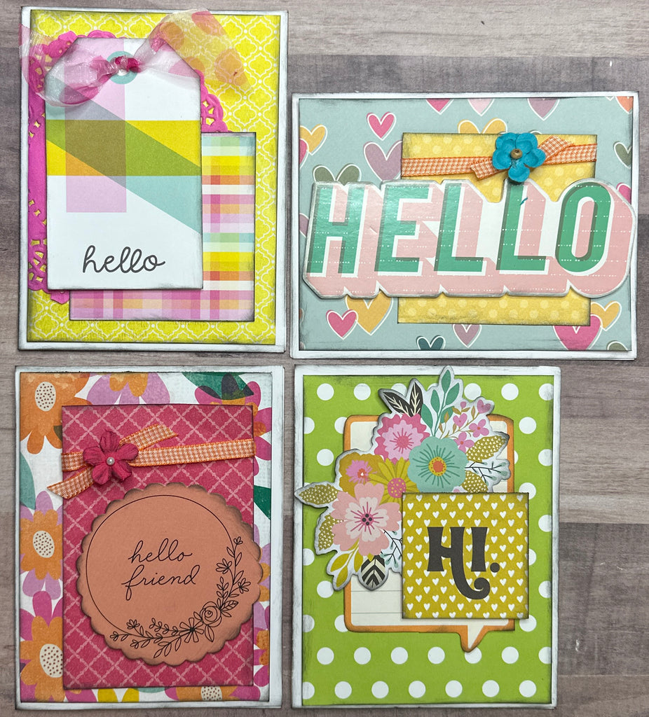 Hello Hello Hello, General Card Making Set, 4 pack DIY Card Kit general Card