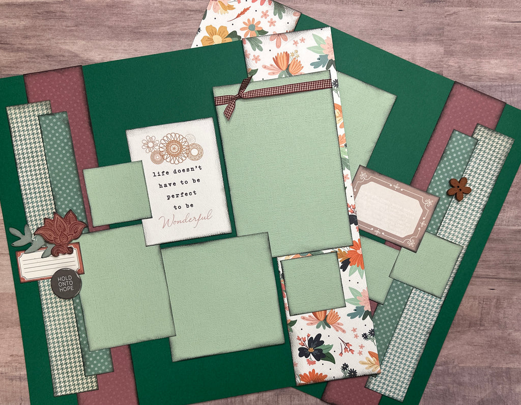 Life Doesn't Have To Be Perfect To Be Wonderful, General / Family Themed 2 Page Scrapbooking Layout Kit, general diy scrapbook kit, Echo Park At Home