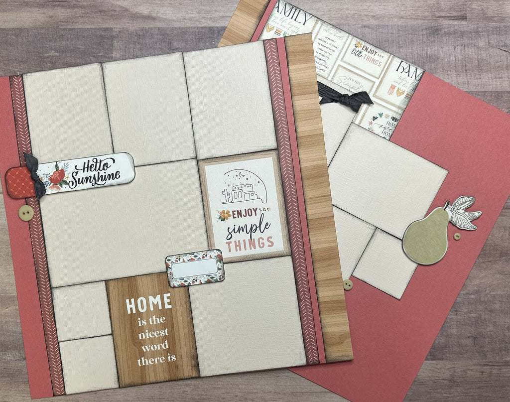 Enjoy The Simple Things In Life, General / Family Themed 2 Page Scrapbooking Layout Kit, general diy scrapbook kit, Echo Park At Home