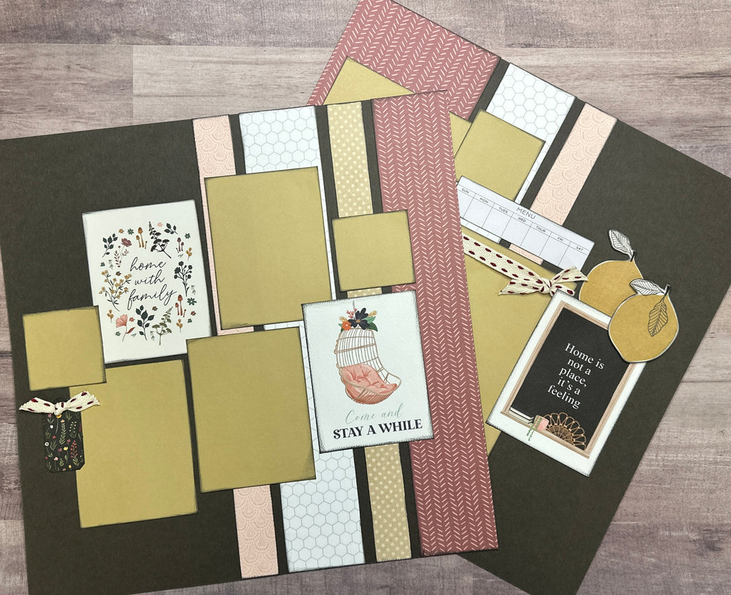 Home With Family, General / Family Themed 2 Page Scrapbooking Layout Kit, general diy scrapbook kit, Echo Park At Home