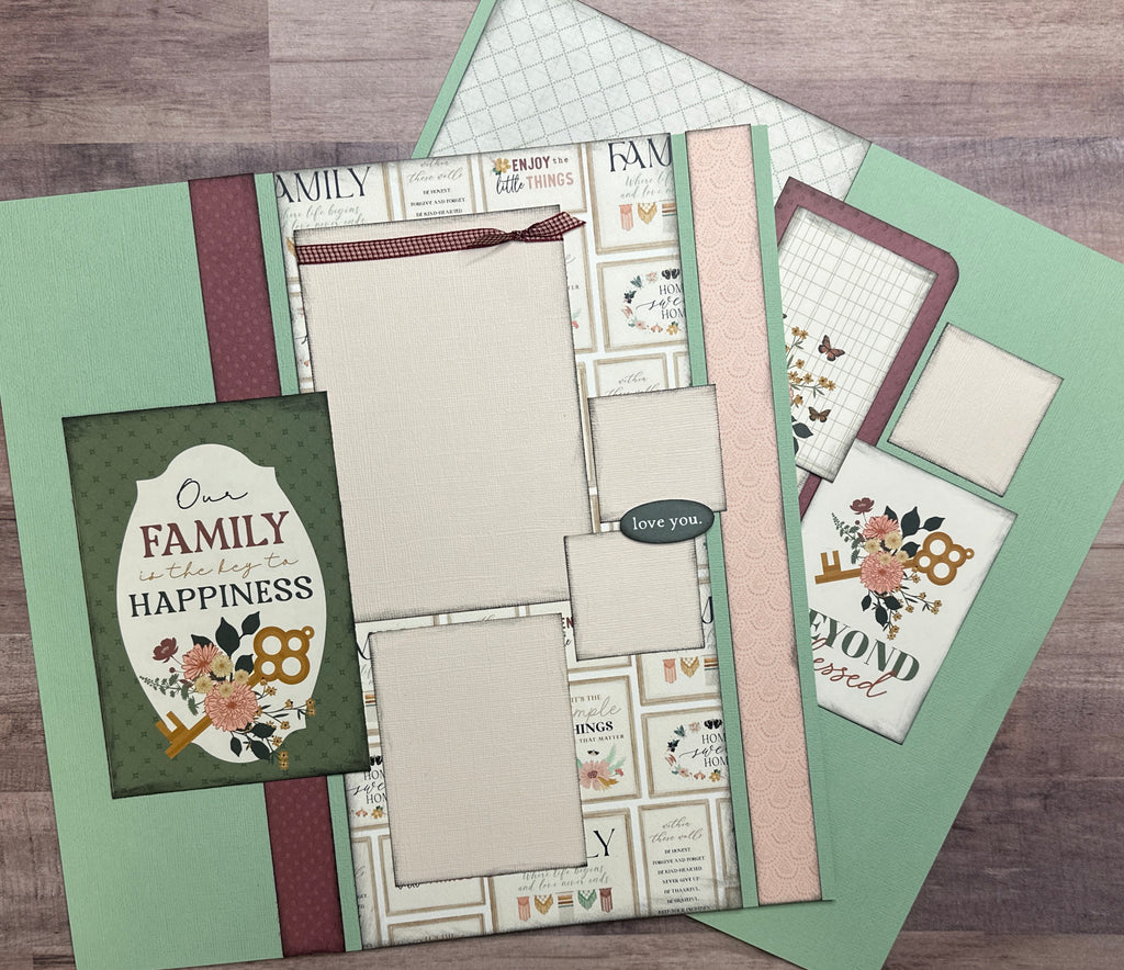 Our Family Is the Key To Happiness, General / Family Themed 2 Page Scrapbooking Layout Kit, general diy scrapbook kit, Echo Park At Home