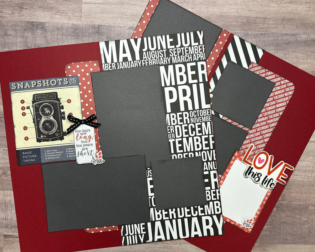 Love This Life - The Days Are Long But The Years Are Short, General / Family Themed 2 Page Scrapbooking Layout Kit, general diy scrapbook kit
