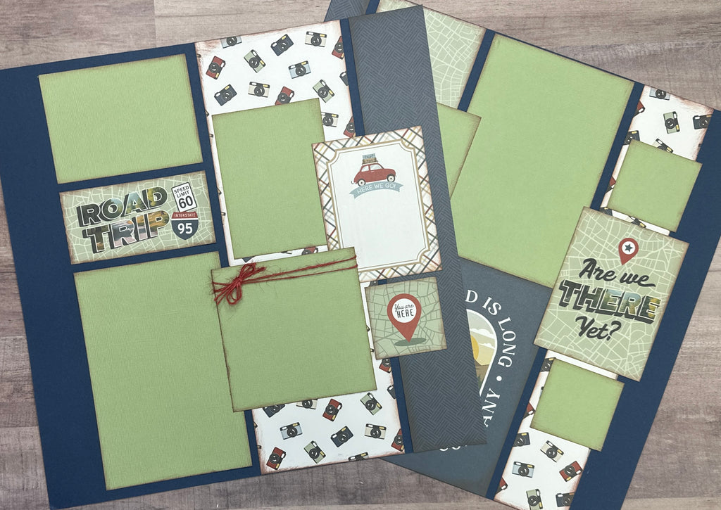 Are We There Yet?, Travel themed 2 page DIY scrapbooking layout Kit , general travel, Echo Park It's Time To Travel