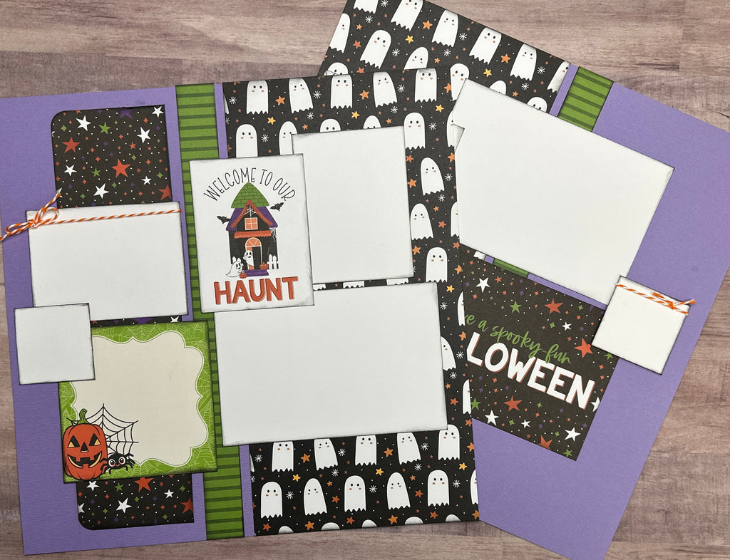 Eat, Drink And Be Scary, Halloween Themed 2 Page Scrapbooking Layout Kit, Halloween diy craft kit