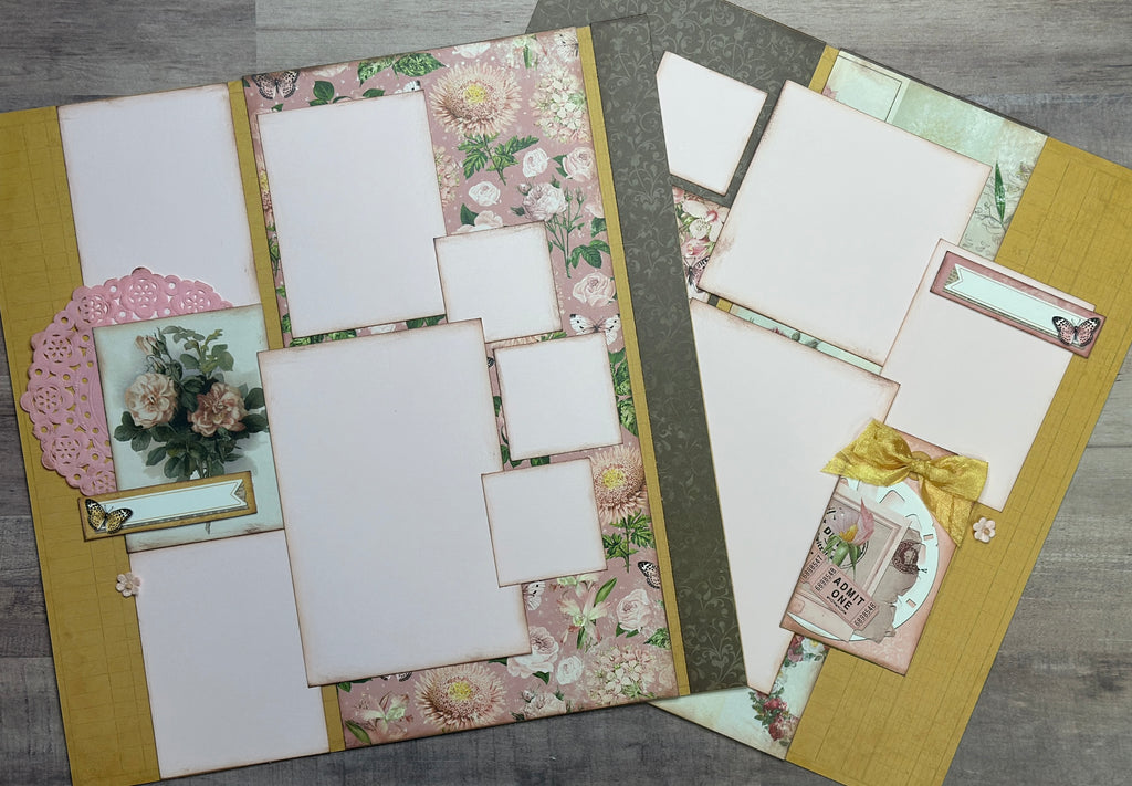 Simple Pleasures Vintage, General / Family Themed 2 Page Scrapbooking Layout Kit, general diy scrapbook kit, Simple Vintage Junk Drawer