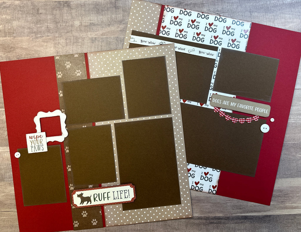Dogs Are My Favorite People, Dog Themed Scrapbooking 2 Page Scrapbooking Layout Kit, Dog diy craft
