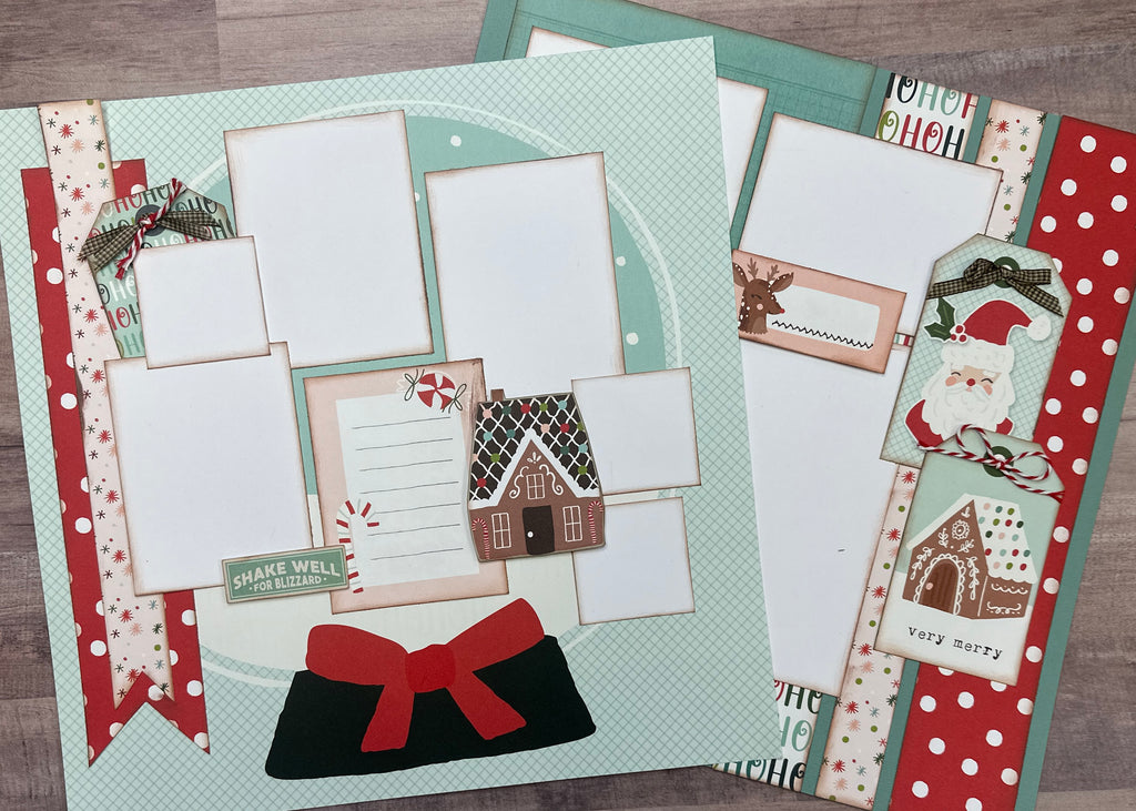 Very Merry  - Fa La La La, Christmas Themed  2 Page Scrapbooking Layout Kit, Christmas Themed DIY Scrapbook Kit, Simple Stories