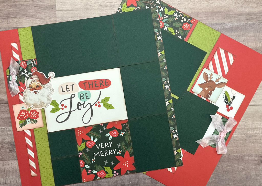 Let There Be Joy, Christmas Themed  2 Page Scrapbooking Layout Kit, Christmas Themed DIY Scrapbook Kit, Simple Stories