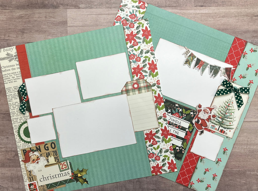 Jingle All The Way, Christmas Themed  2 Page Scrapbooking Layout Kit, Christmas Themed DIY Scrapbook Kit, Simple Stories