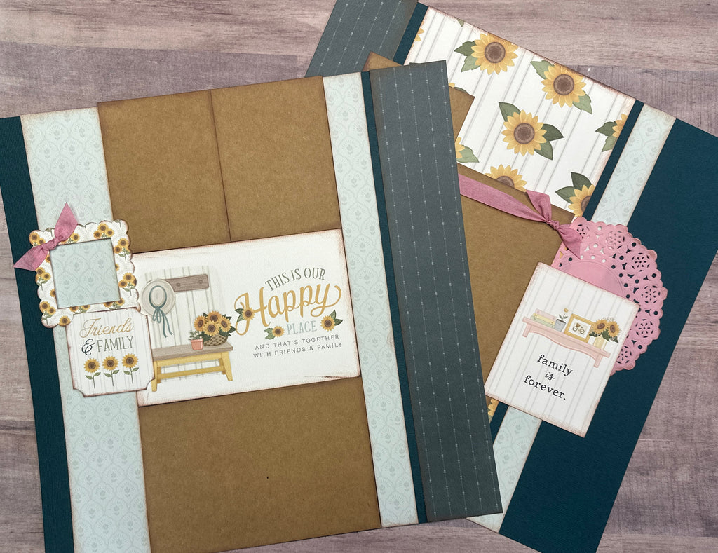 This Is Our Happy Place, General / Family Themed 2 Page Scrapbooking Layout Kit, Family craft kit, Carta Bella Home Sweet Home