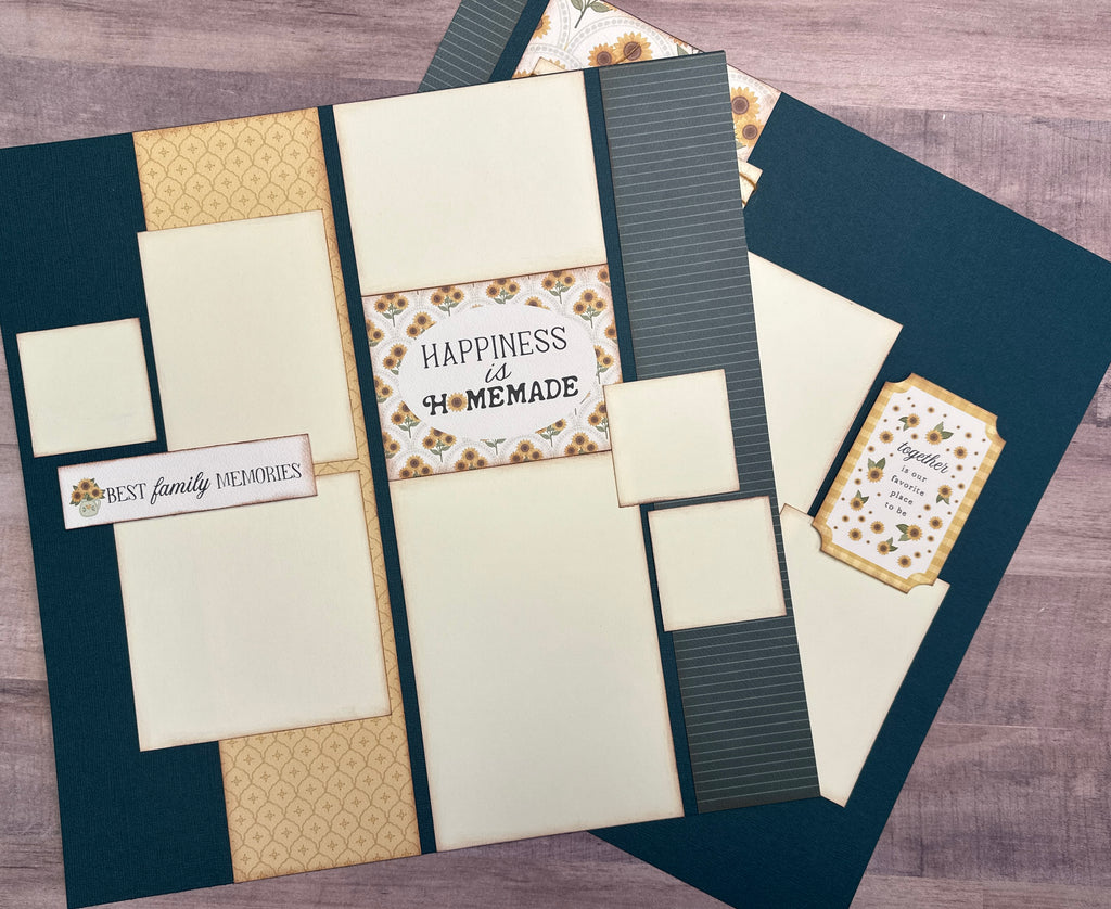 Happiness Is Homemade,  Home Sweet Home, General / Family Themed 2 Page Scrapbooking Layout Kit, Family craft kit, Carta Bella Home Sweet Home