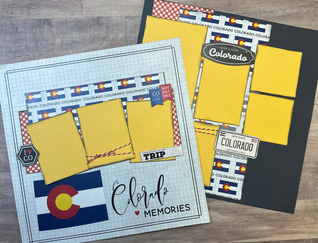 Colorado Memories, Colorado Travel themed 2 page DIY scrapbooking layout Kit, Colorado DIY Kit