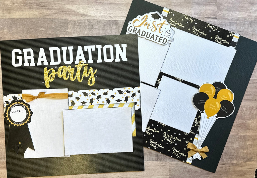Graduation Party,  Graduation Themed 2 page scrapbooking kit, DIY scrapbooking kit