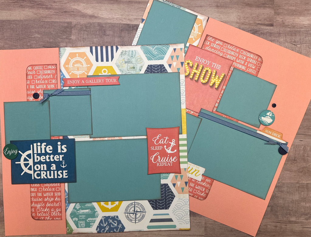 Life Is Better On A Cruise,  travel/cruise  themed 2 page DIY scrapbooking layout Kit, Cruise craft kit
