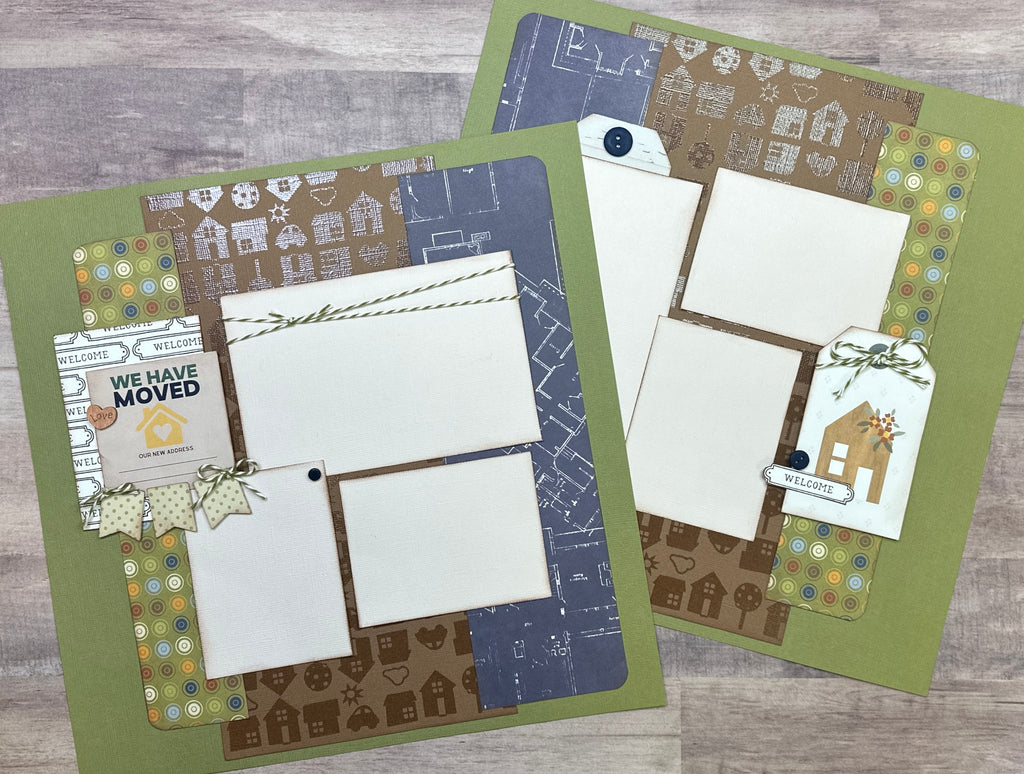 We Have Moved, New Home / House  themed  2 Page Scrapbooking Layout Kit, General Scrapbooking Kits