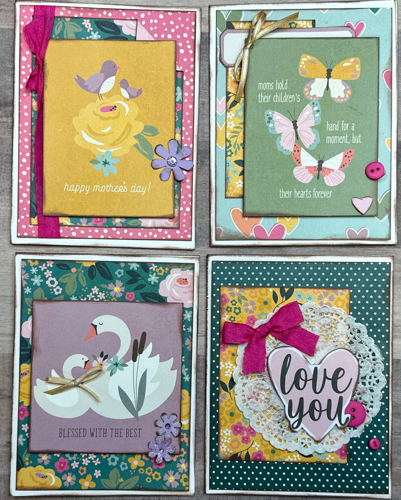 Happy Mother's Day, Mother's Day Themed Greeting Card DIY Kit Set - 4 pack, DIY Card Craft kit, DIY Mother's Day Craft, craft kit