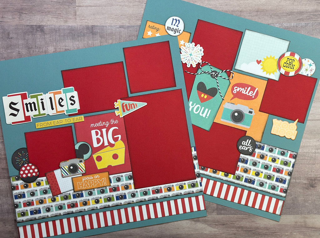 Meeting The Big Cheese, Disney Inspired 2 page Scrapbooking layout Kit, DIY Disney craft, Simple Stories Say Cheese