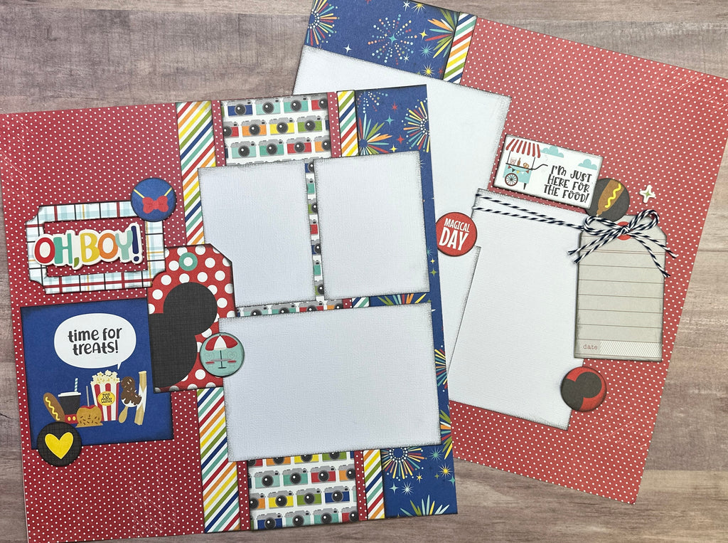 Time For Treats - Oh Boy!, Disney Inspired 2 page Scrapbooking layout Kit, DIY Disney craft, Simple Stories Say Cheese