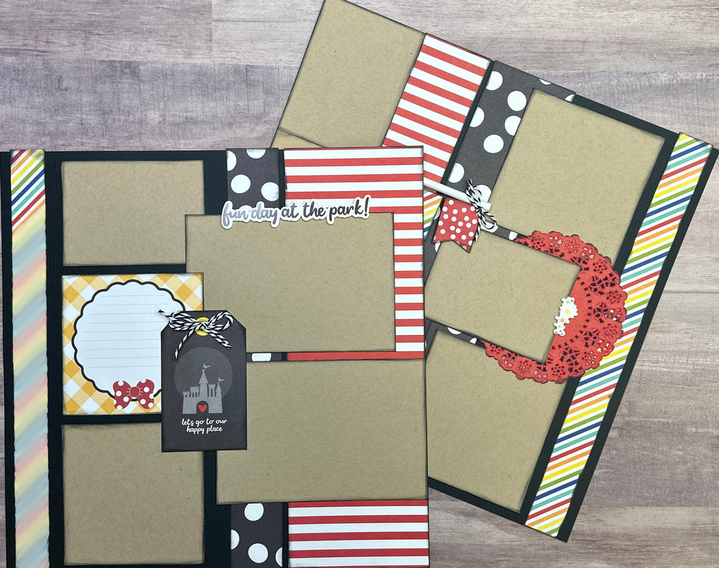 Let's Go To Our Happy Place, Disney Inspired 2 page Scrapbooking layout Kit, DIY Disney craft, Simple Stories Say Cheese