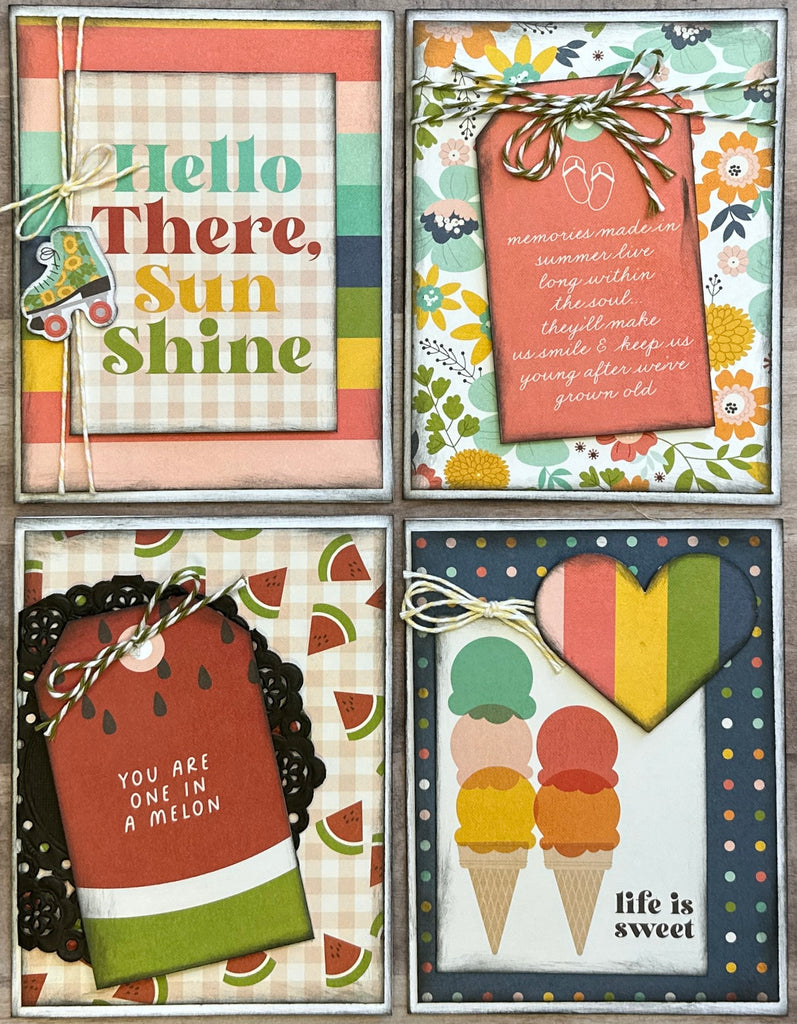 Hello Sunshine General Themed Card Kit- 4 pack DIY Card Making Kit, Simple Stories - summer snapshots,  Diy general diy craft