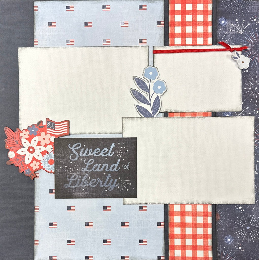 Sweet Land Of Liberty, Americana themed 2 Page Scrapbooking Layout Kit ...