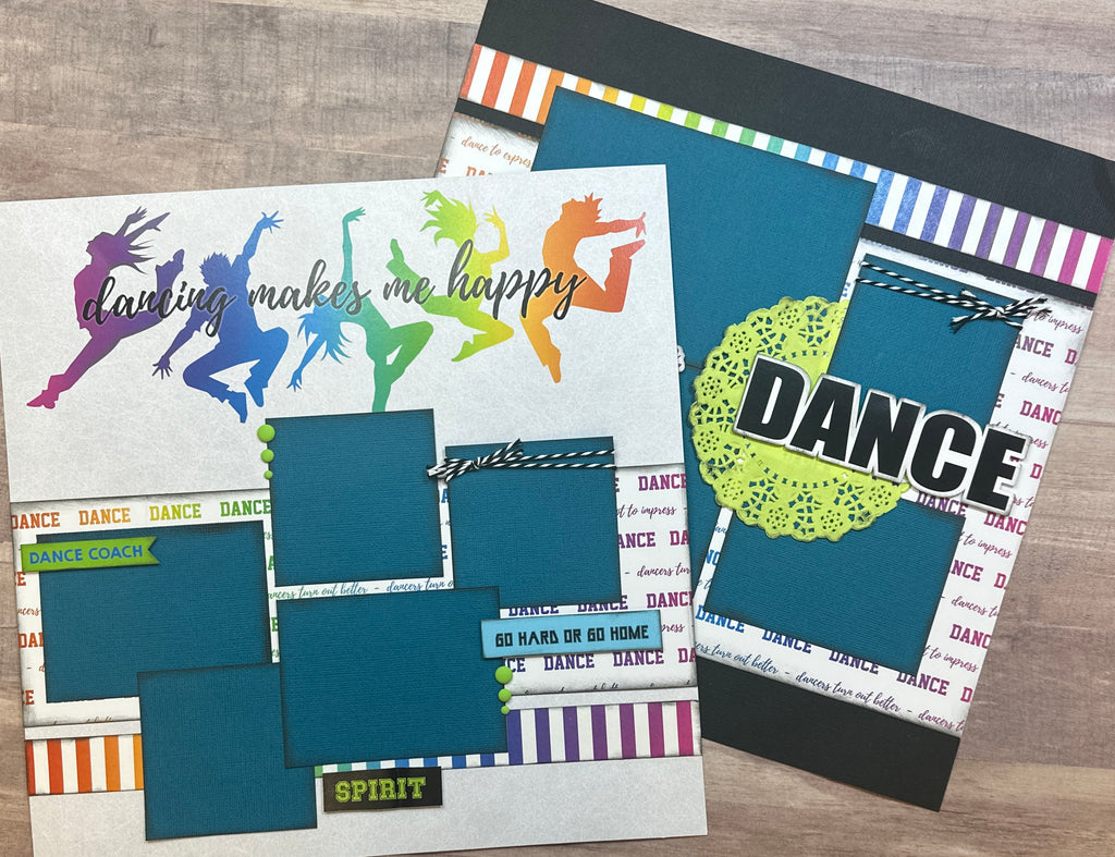 Dancing Makes Me Happy, Dance Themed DIY Scrapbooking Kit, 2 page Scrapbooking Layout Kit