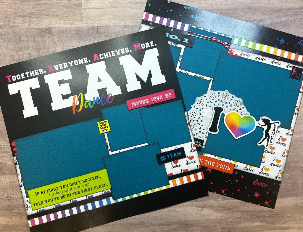 Team Dance, Dance Themed DIY Scrapbooking Kit, 2 page Scrapbooking Layout Kit