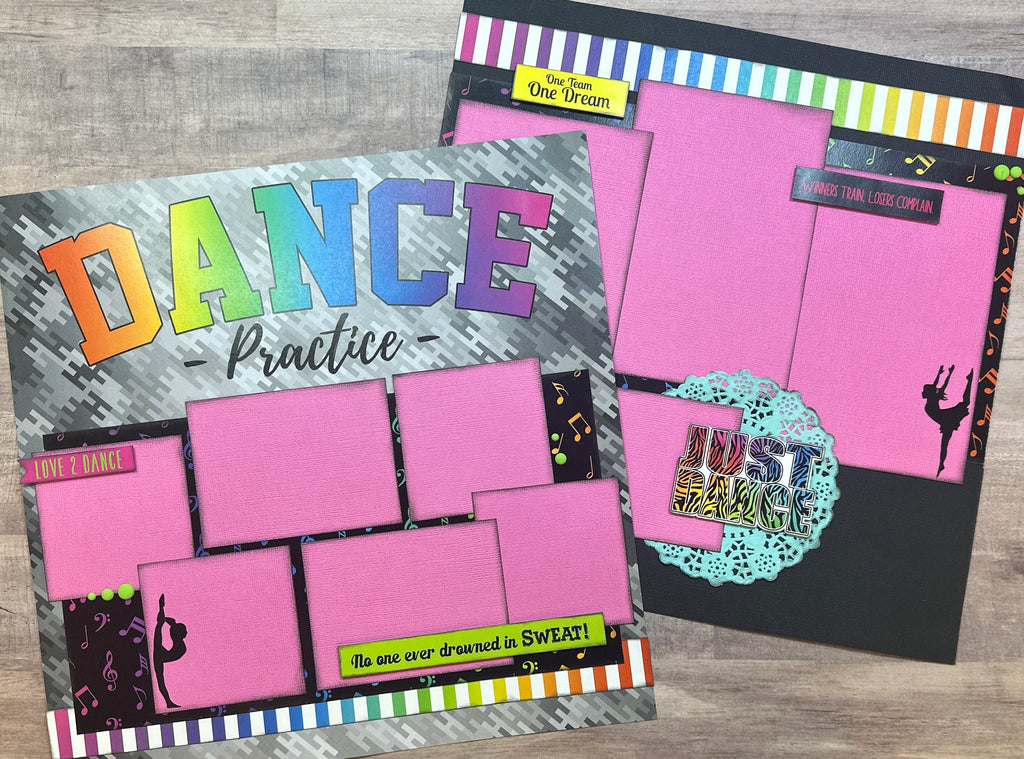 Dance Practice, Dance Themed DIY Scrapbooking Kit, 2 page Scrapbooking Layout Kit