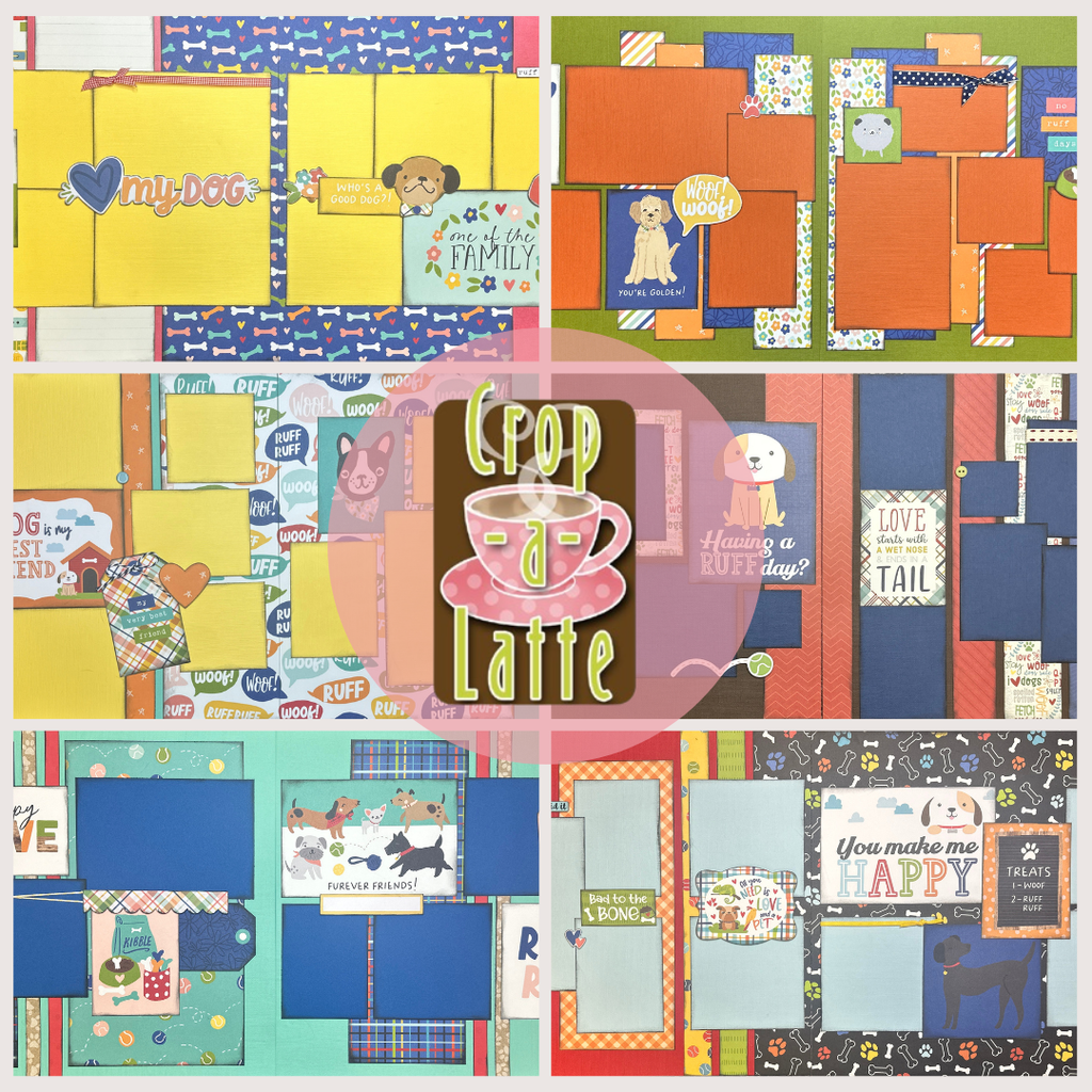 Dog Themed Value Bundle, 6 pack DIY Scrapbooking Kit bundle, dog themed scrapbooking