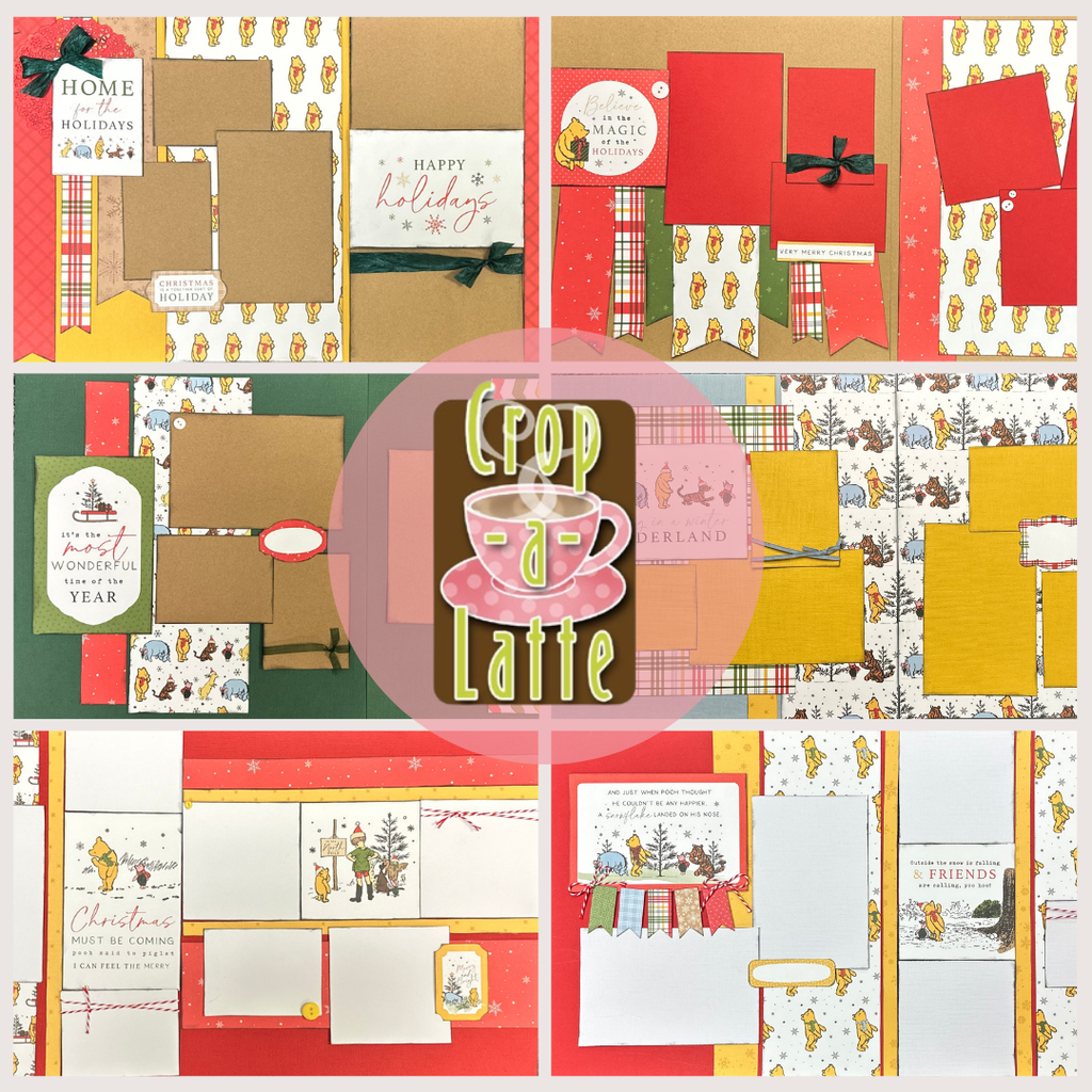 Winnie the Pooh Christmas, Christmas Themed Value Bundle, 6 pack DIY Scrapbooking Kit bundle, Christmas Winnie the Pooh Themed Bundle