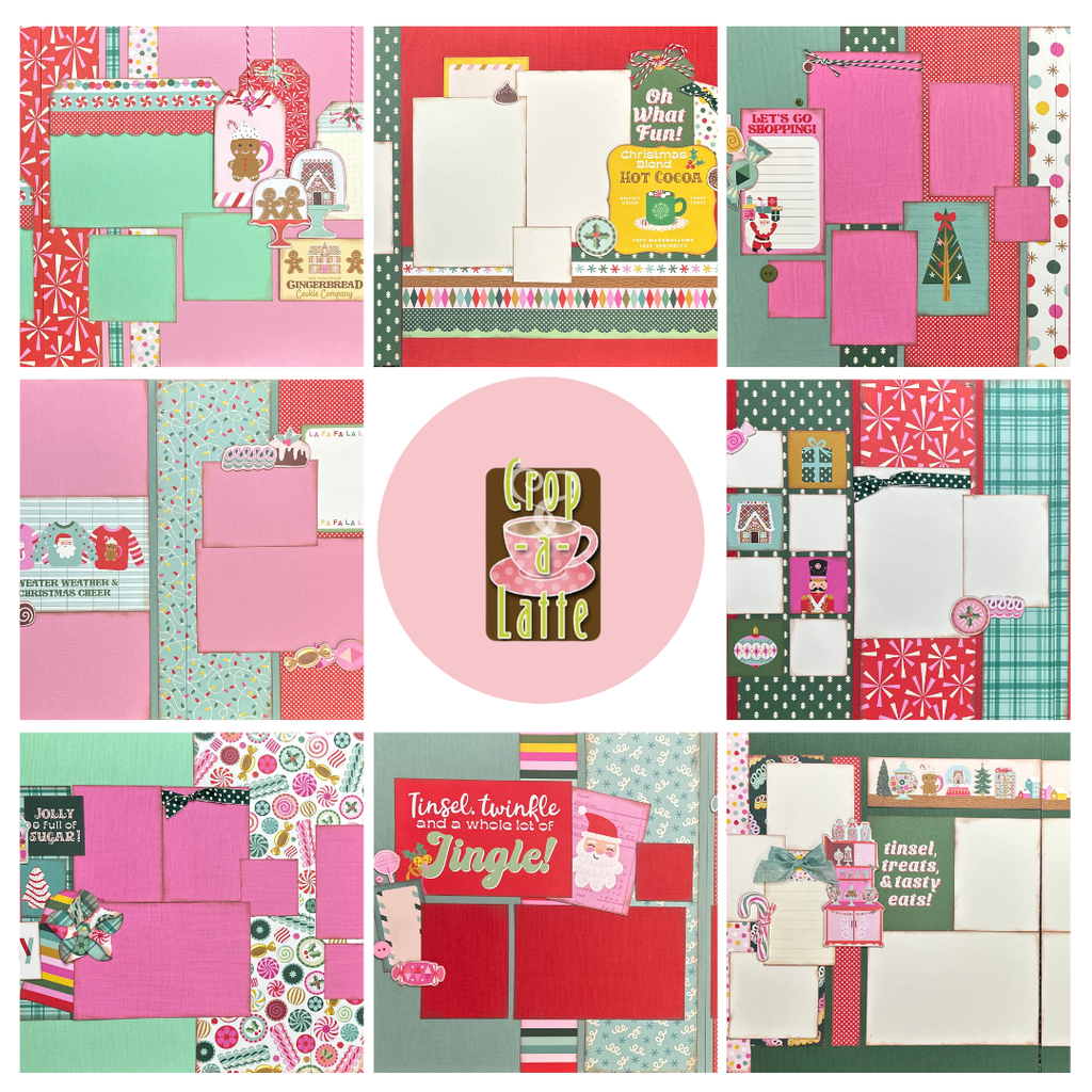 Hard Candy Christmas, Christmas Themed Value Bundle, 8 pack DIY Scrapbooking Kit bundle, Christmas Themed Bundle