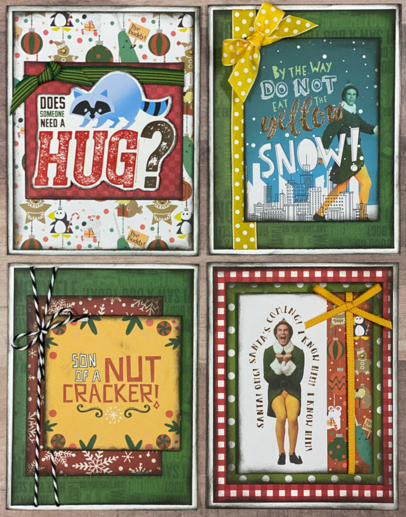 Does Someone Need A Hug?  Elf Themed Christmas Card Kit- 4 pack DIY Holiday Card Making Kit Diy Christmas craft