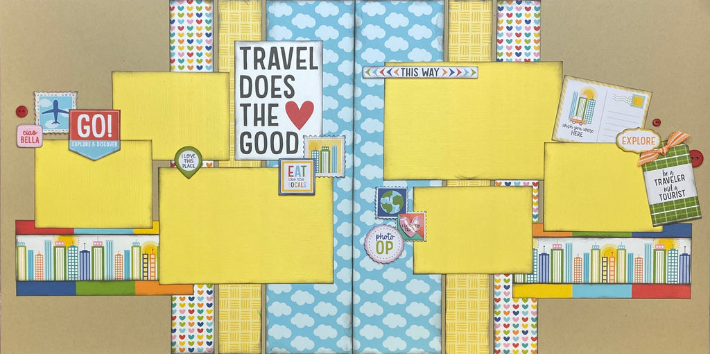 Currently Making Memories, Travel themed 2 page Scrapbooking Layout Ki –  Crop-A-Latte